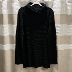 Elegant Black Cowl Neck Sweater